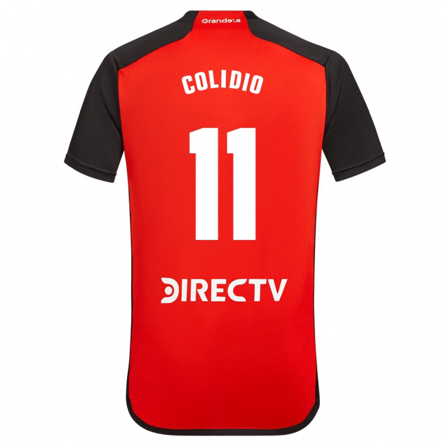 Niño Fútbol Camiseta Facundo Colidio #11 Rojo Negro Blanco 2ª Equipación 2024/25