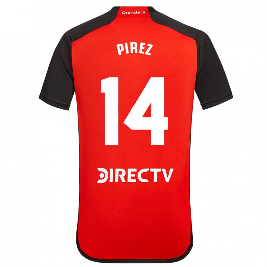 Niño Fútbol Camiseta Leandro González Pírez #14 Rojo Negro Blanco 2ª Equipación 2024/25