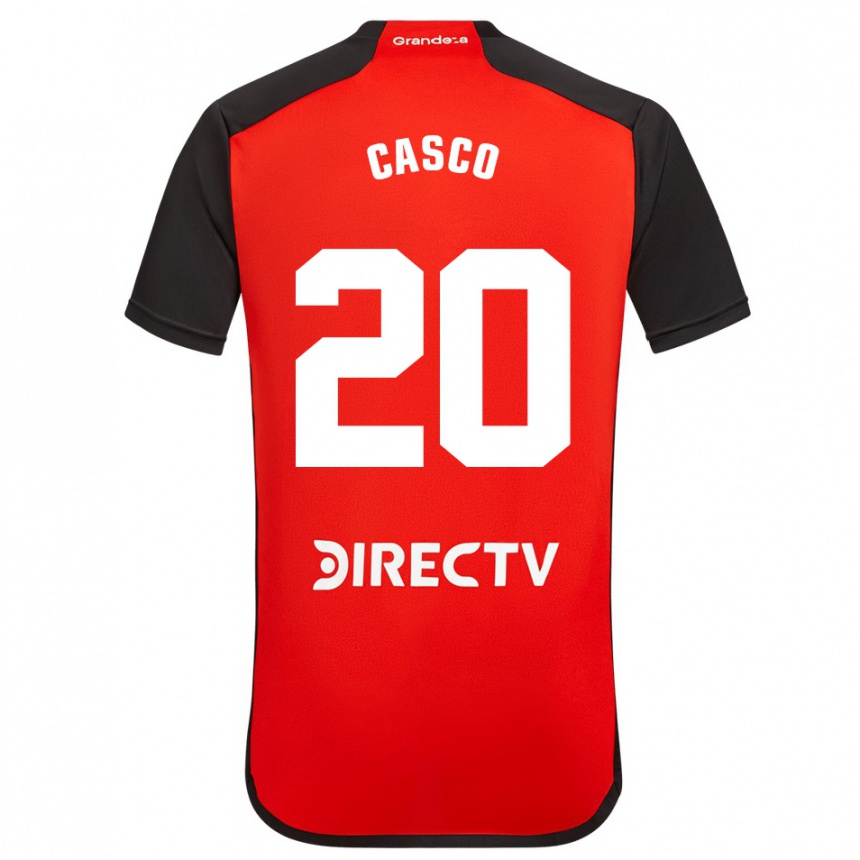 Niño Fútbol Camiseta Milton Casco #20 Rojo Negro Blanco 2ª Equipación 2024/25