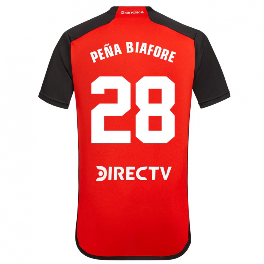 Niño Fútbol Camiseta Felipe Peña Biafore #28 Rojo Negro Blanco 2ª Equipación 2024/25