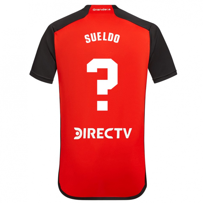 Niño Fútbol Camiseta Martiniano Sueldo #0 Rojo Negro Blanco 2ª Equipación 2024/25