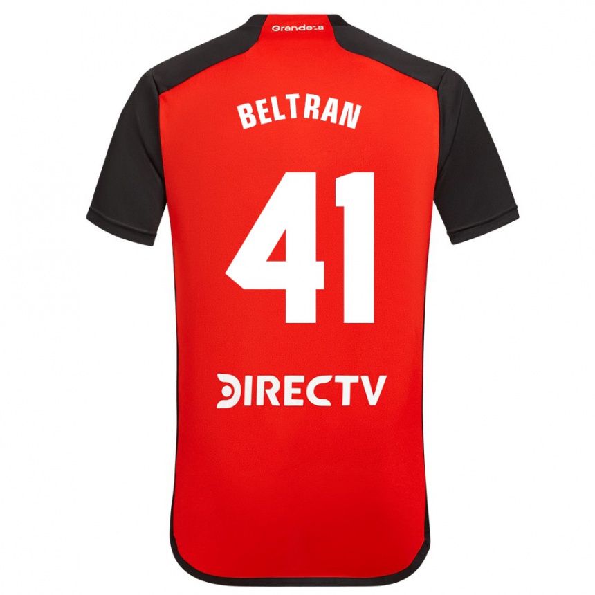 Niño Fútbol Camiseta Santiago Beltrán #41 Rojo Negro Blanco 2ª Equipación 2024/25