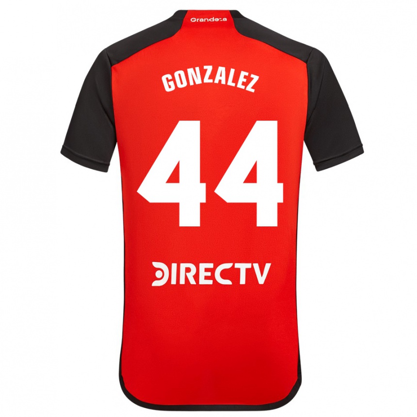 Niño Fútbol Camiseta Alexis González #44 Rojo Negro Blanco 2ª Equipación 2024/25