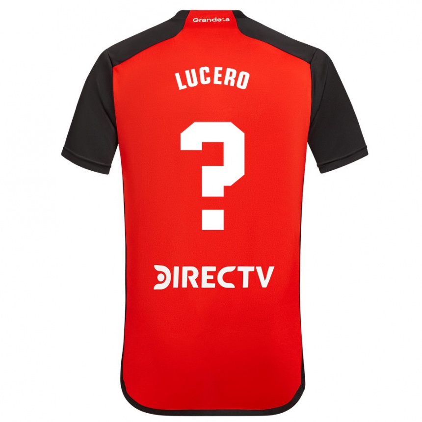 Niño Fútbol Camiseta Valentin Lucero #0 Rojo Negro Blanco 2ª Equipación 2024/25