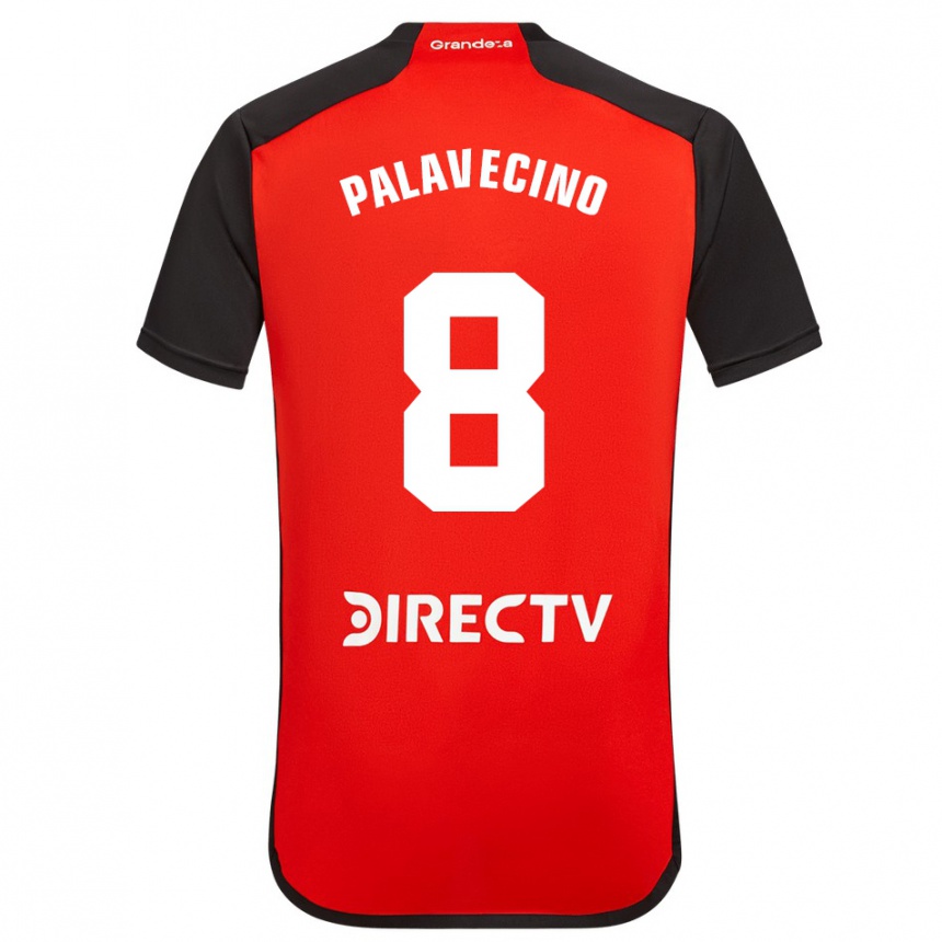 Niño Fútbol Camiseta Agustín Palavecino #8 Rojo Negro Blanco 2ª Equipación 2024/25