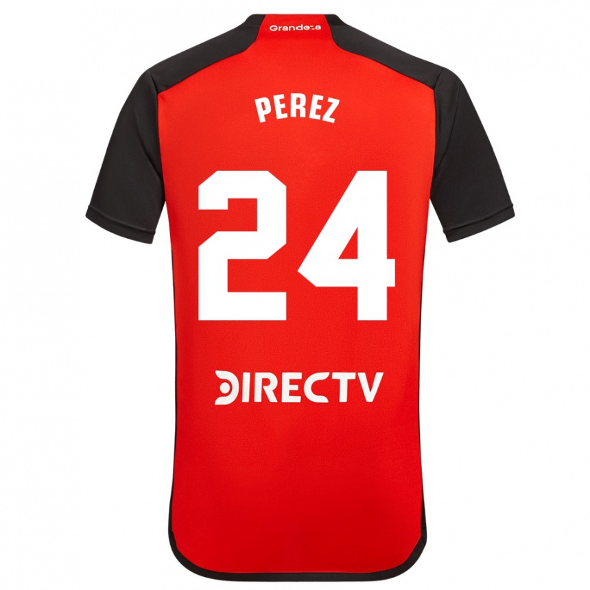 Niño Fútbol Camiseta Enzo Pérez #24 Rojo Negro Blanco 2ª Equipación 2024/25