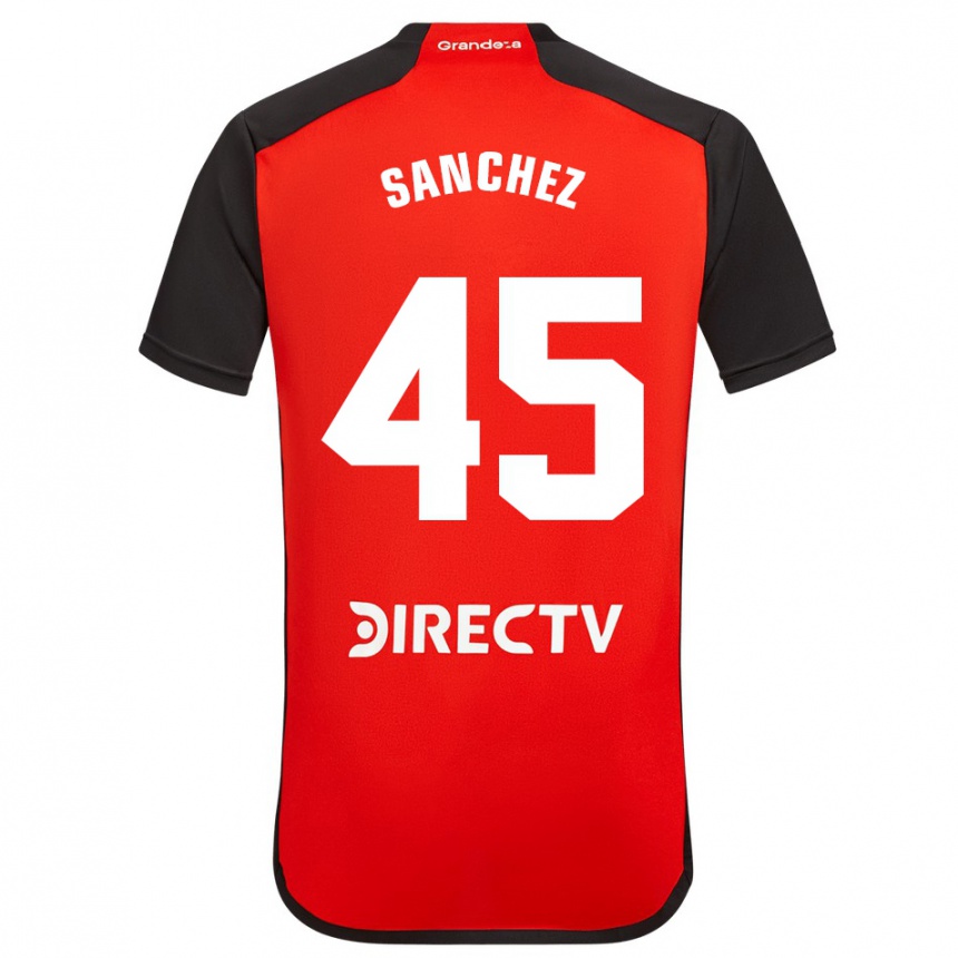 Niño Fútbol Camiseta Sebastián Sánchez #45 Rojo Negro Blanco 2ª Equipación 2024/25