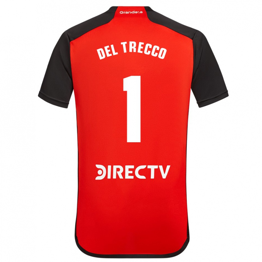 Niño Fútbol Camiseta Martina Del Trecco #1 Rojo Negro Blanco 2ª Equipación 2024/25