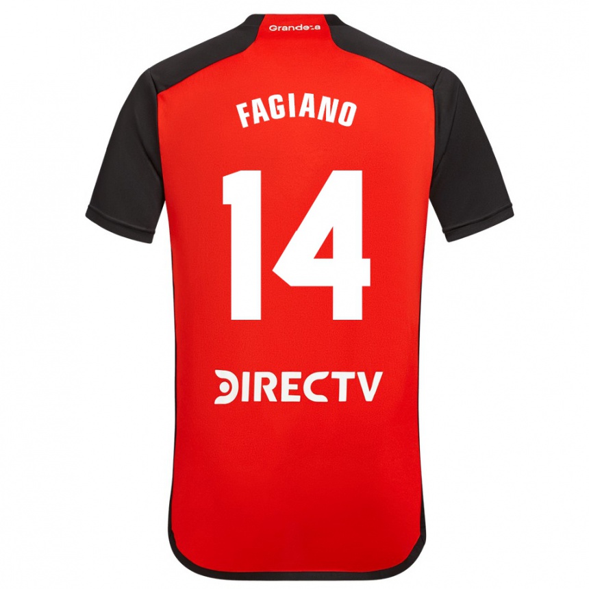 Niño Fútbol Camiseta Paloma Fagiano #14 Rojo Negro Blanco 2ª Equipación 2024/25