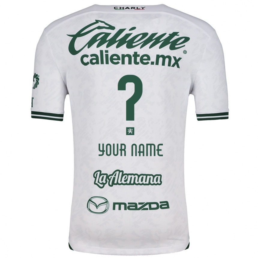 Niño Fútbol Camiseta Su Nombre #0 Blanco Verde 2ª Equipación 2024/25