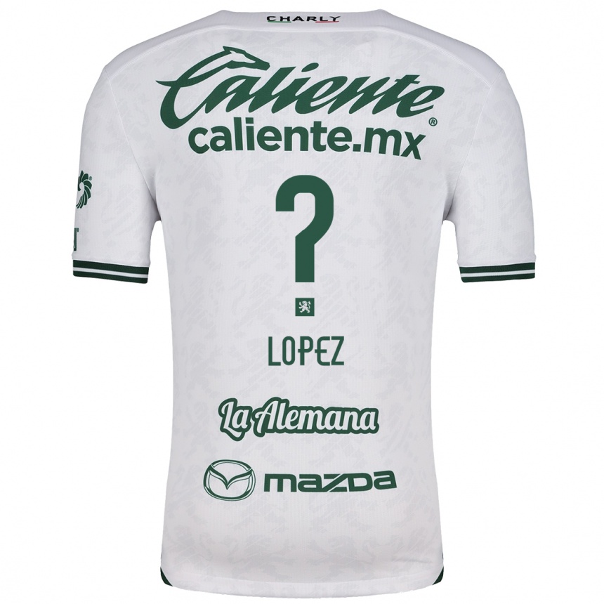 Niño Fútbol Camiseta Nicolás López #0 Blanco Verde 2ª Equipación 2024/25