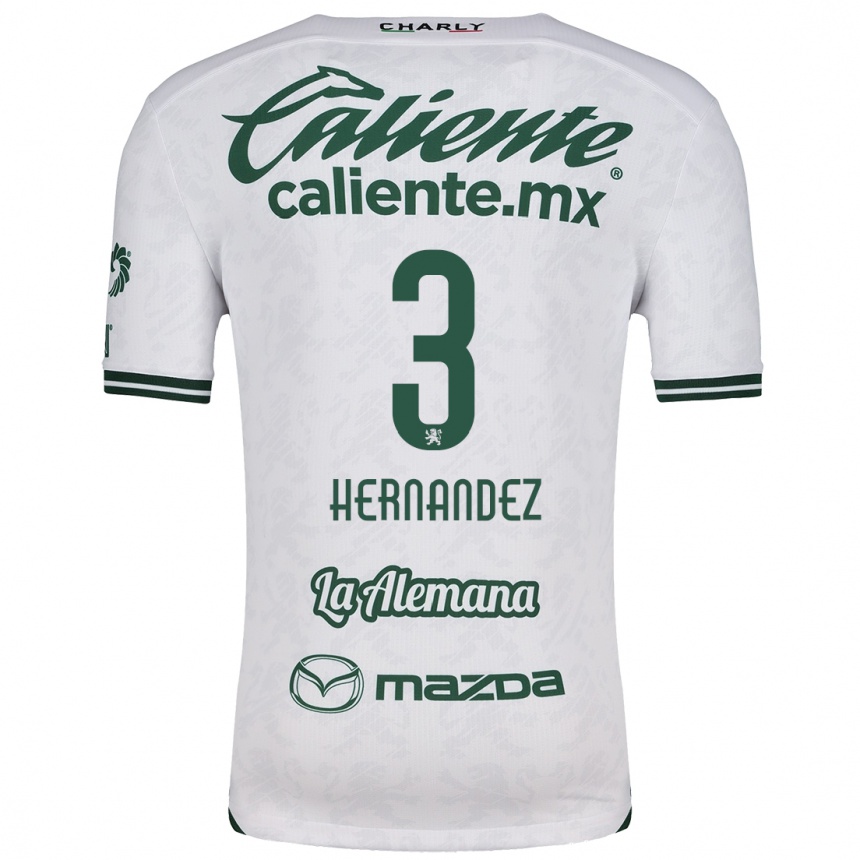 Niño Fútbol Camiseta Pedro Hernández #3 Blanco Verde 2ª Equipación 2024/25