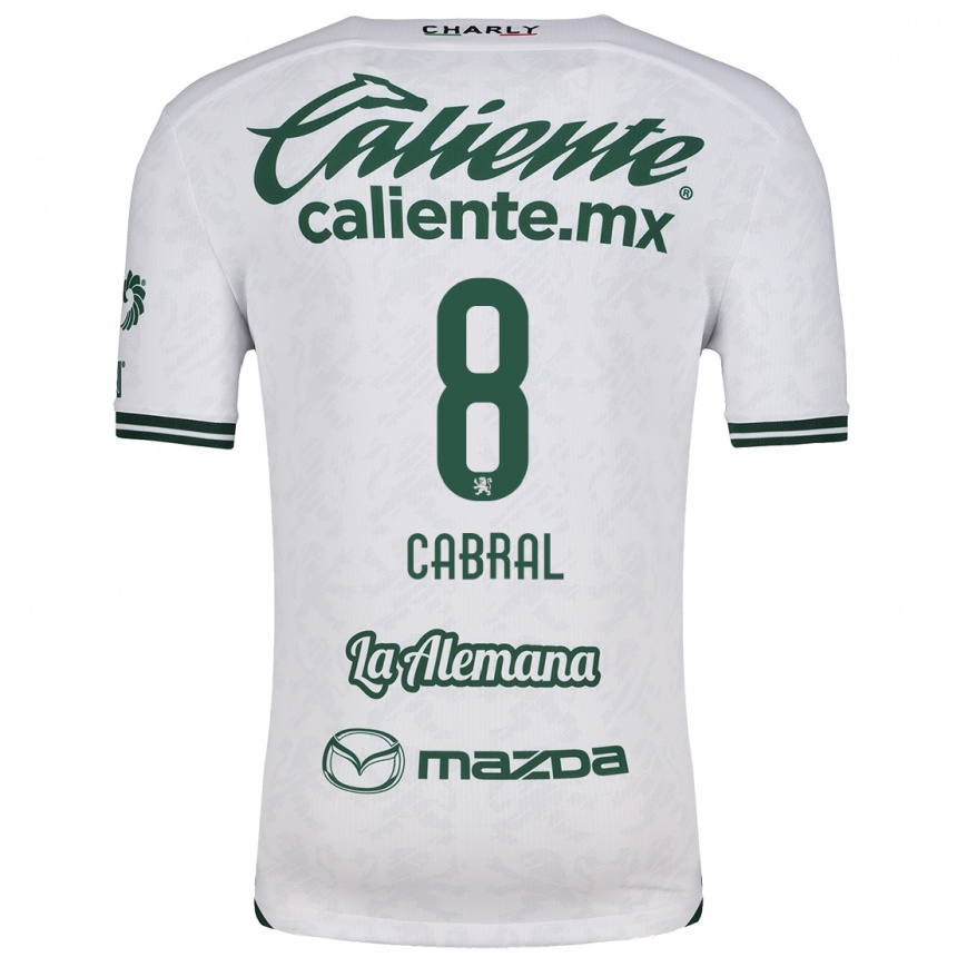 Niño Fútbol Camiseta Luciano Cabral #8 Blanco Verde 2ª Equipación 2024/25