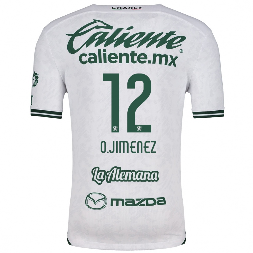 Niño Fútbol Camiseta Óscar Jiménez #12 Blanco Verde 2ª Equipación 2024/25