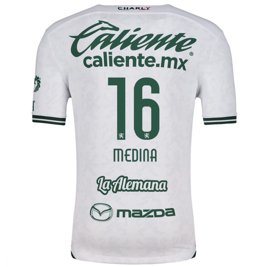 Niño Fútbol Camiseta Alan Medina #16 Blanco Verde 2ª Equipación 2024/25