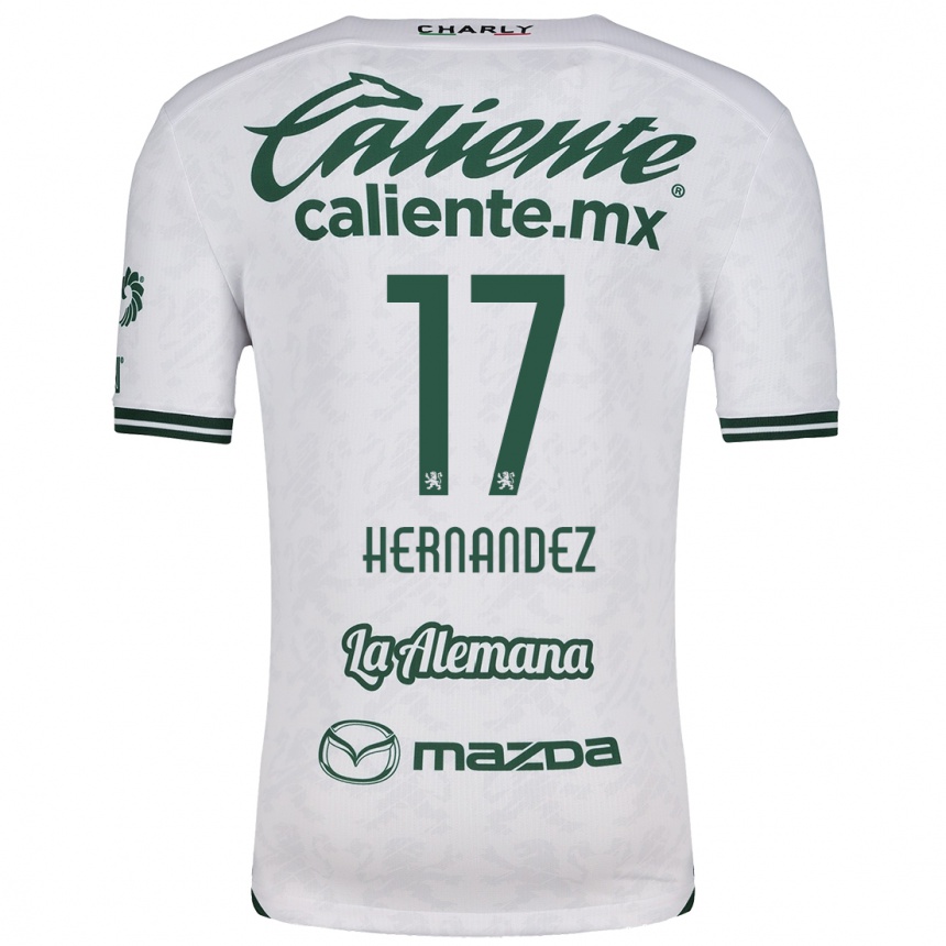 Niño Fútbol Camiseta Daniel Hernández #17 Blanco Verde 2ª Equipación 2024/25