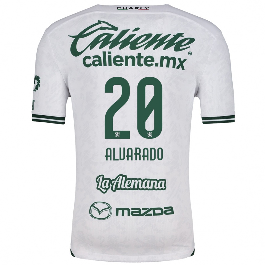 Niño Fútbol Camiseta Alfonso Alvarado #20 Blanco Verde 2ª Equipación 2024/25