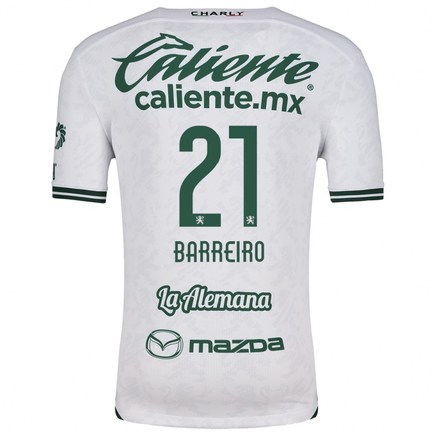 Niño Fútbol Camiseta Stiven Barreiro #21 Blanco Verde 2ª Equipación 2024/25