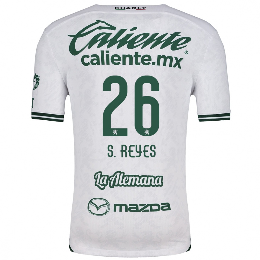 Niño Fútbol Camiseta Salvador Reyes #26 Blanco Verde 2ª Equipación 2024/25