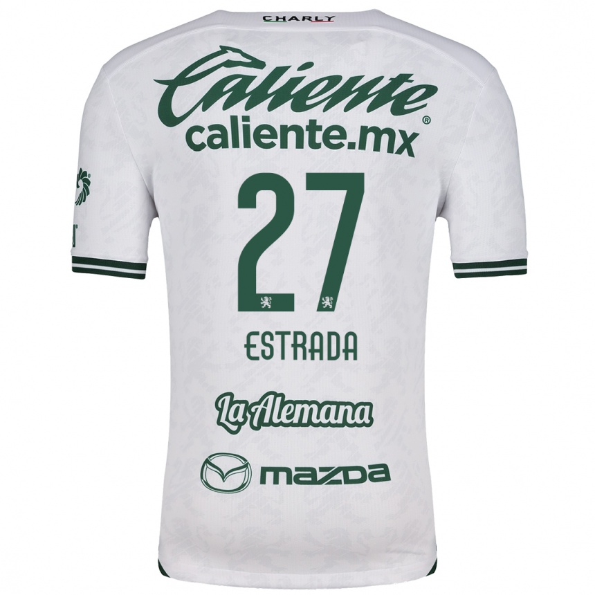 Niño Fútbol Camiseta Ángel Estrada #27 Blanco Verde 2ª Equipación 2024/25