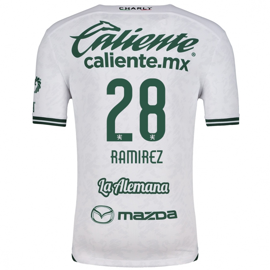 Niño Fútbol Camiseta David Ramírez #28 Blanco Verde 2ª Equipación 2024/25