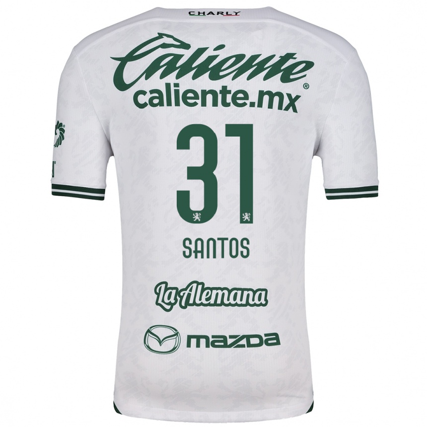 Niño Fútbol Camiseta Sebastián Santos #31 Blanco Verde 2ª Equipación 2024/25