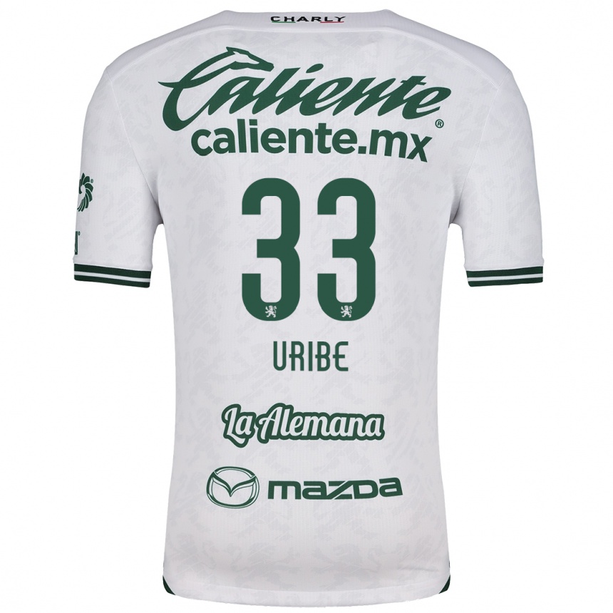 Niño Fútbol Camiseta Héctor Uribe #33 Blanco Verde 2ª Equipación 2024/25