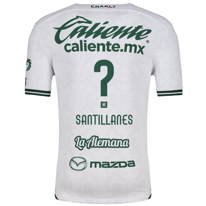 Niño Fútbol Camiseta Antonio Santillanes #0 Blanco Verde 2ª Equipación 2024/25