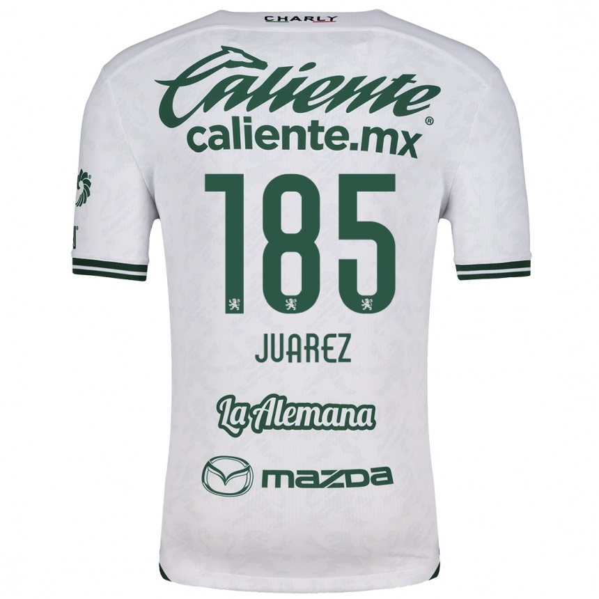 Niño Fútbol Camiseta Moisés Juárez #185 Blanco Verde 2ª Equipación 2024/25