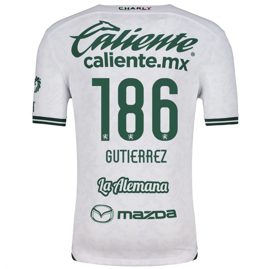 Niño Fútbol Camiseta Alan Gutiérrez #186 Blanco Verde 2ª Equipación 2024/25