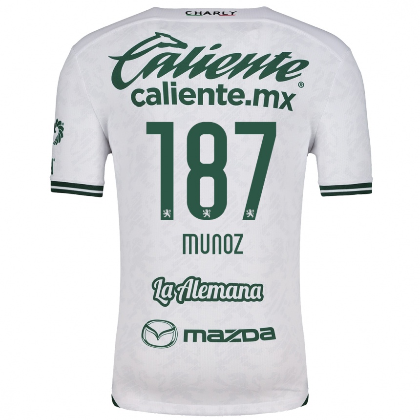 Niño Fútbol Camiseta Diego Muñoz #187 Blanco Verde 2ª Equipación 2024/25