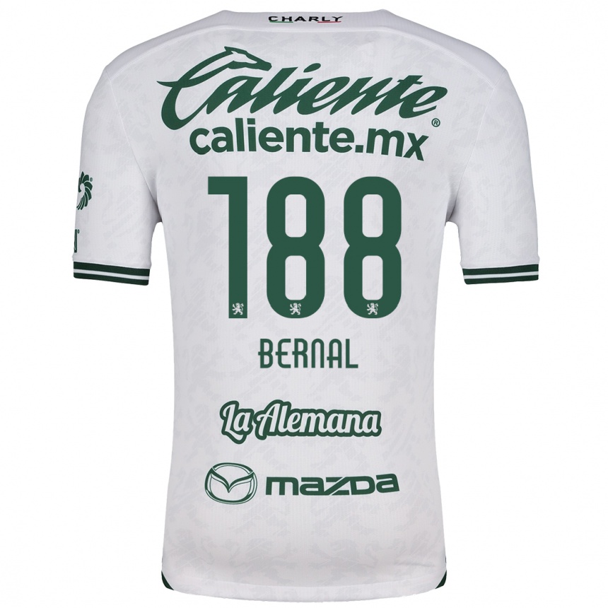 Niño Fútbol Camiseta Juan Bernal #188 Blanco Verde 2ª Equipación 2024/25