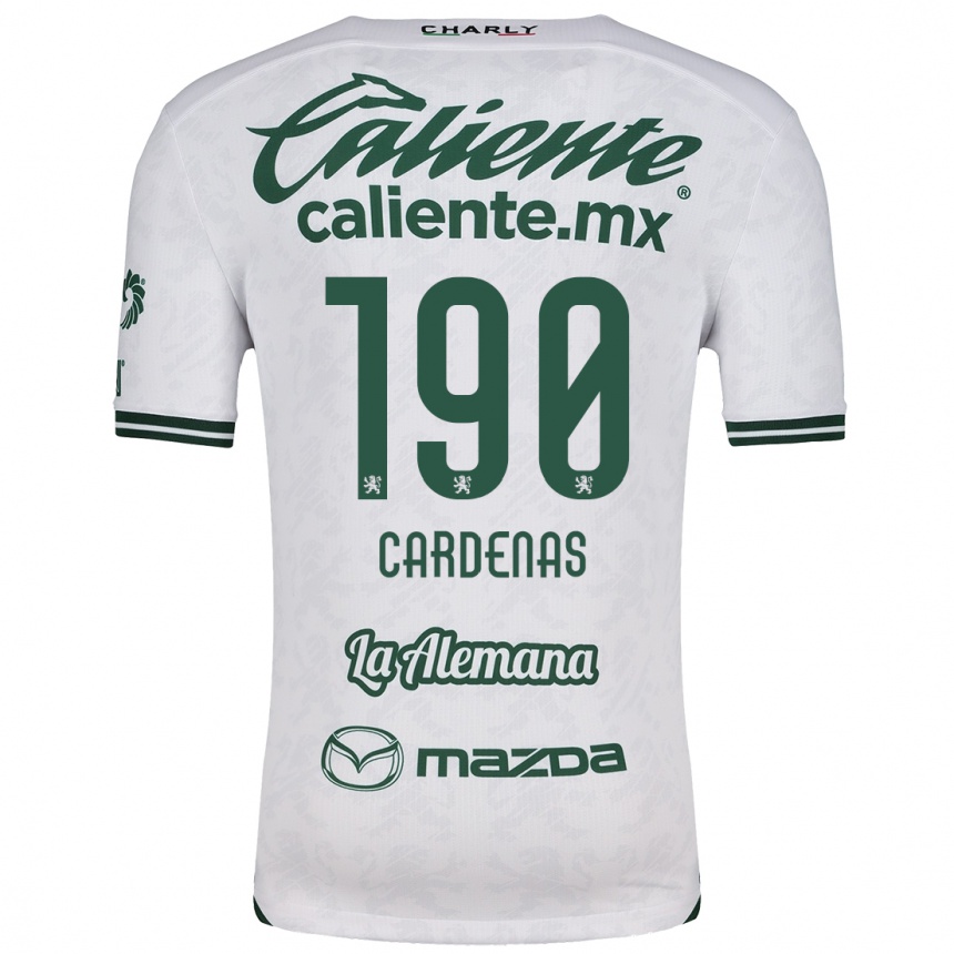 Niño Fútbol Camiseta Emilio Cárdenas #190 Blanco Verde 2ª Equipación 2024/25