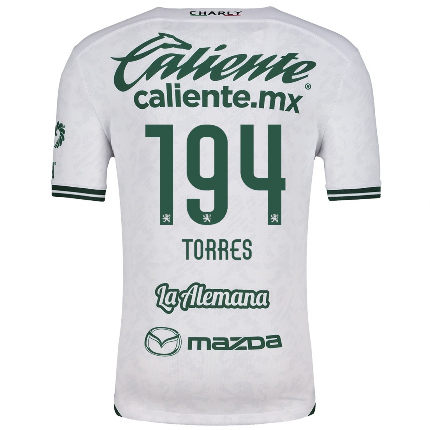 Niño Fútbol Camiseta Erick Torres #194 Blanco Verde 2ª Equipación 2024/25