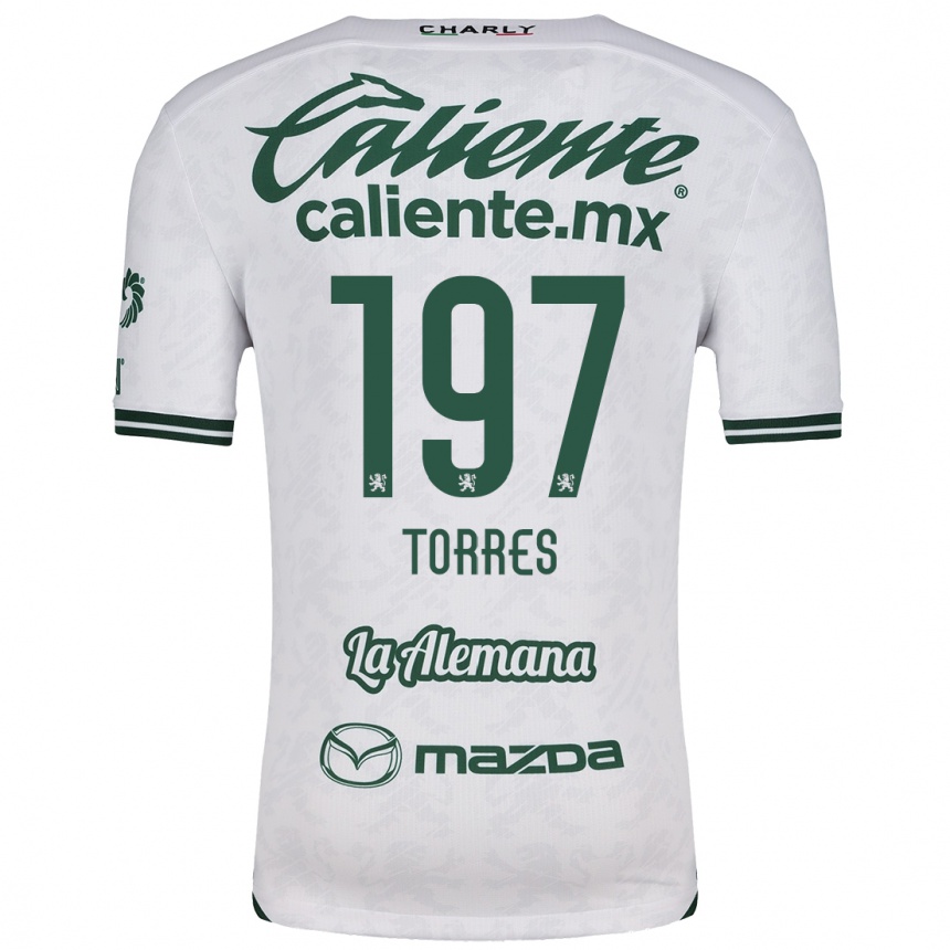 Niño Fútbol Camiseta Erick Torres #197 Blanco Verde 2ª Equipación 2024/25