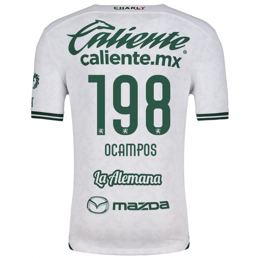 Niño Fútbol Camiseta Omar Ocampos #198 Blanco Verde 2ª Equipación 2024/25