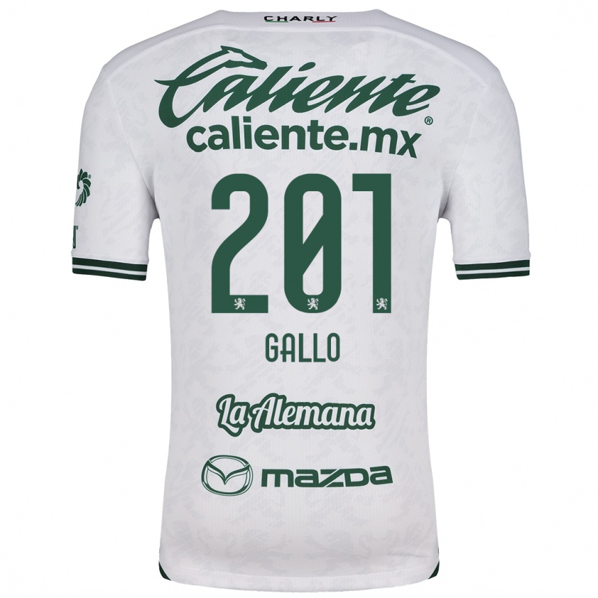 Niño Fútbol Camiseta Andrés Gallo #201 Blanco Verde 2ª Equipación 2024/25