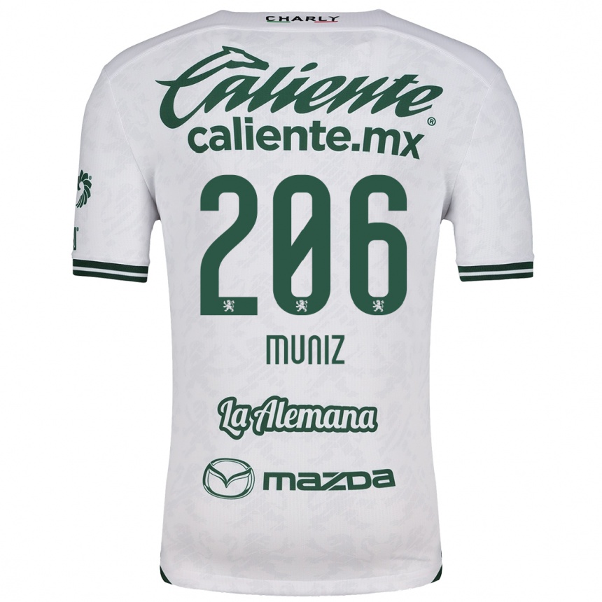 Niño Fútbol Camiseta Isaác Muñíz #206 Blanco Verde 2ª Equipación 2024/25