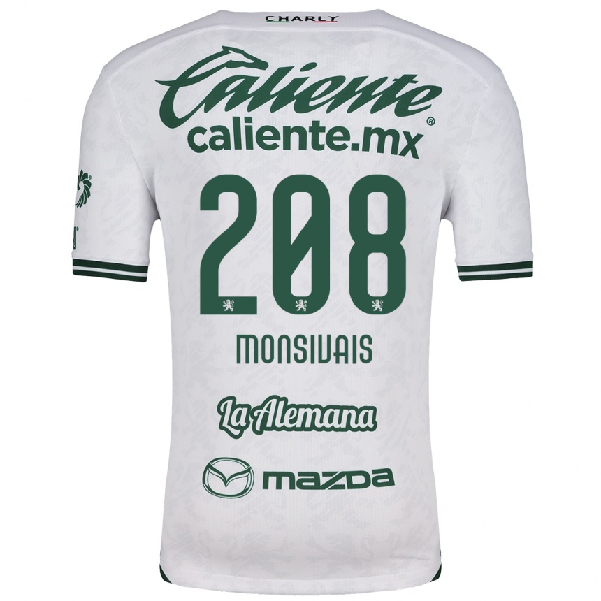 Niño Fútbol Camiseta Daniel Monsivaís #208 Blanco Verde 2ª Equipación 2024/25