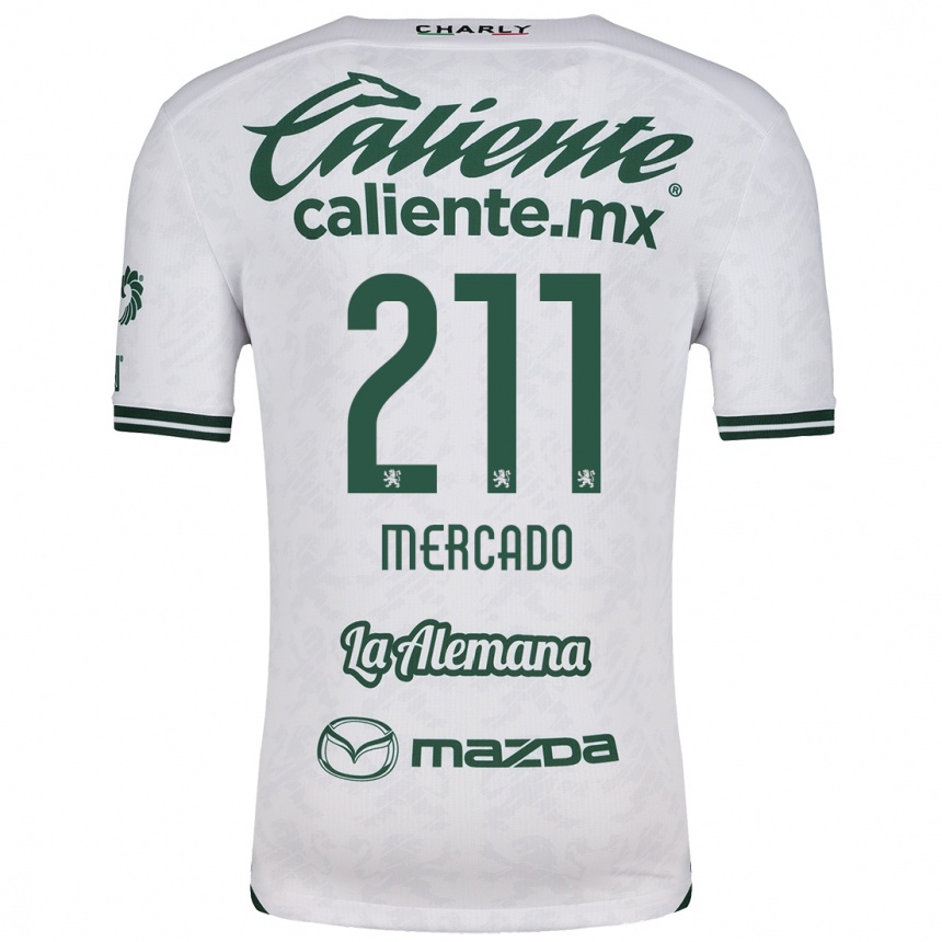 Niño Fútbol Camiseta Diego Mercado #211 Blanco Verde 2ª Equipación 2024/25