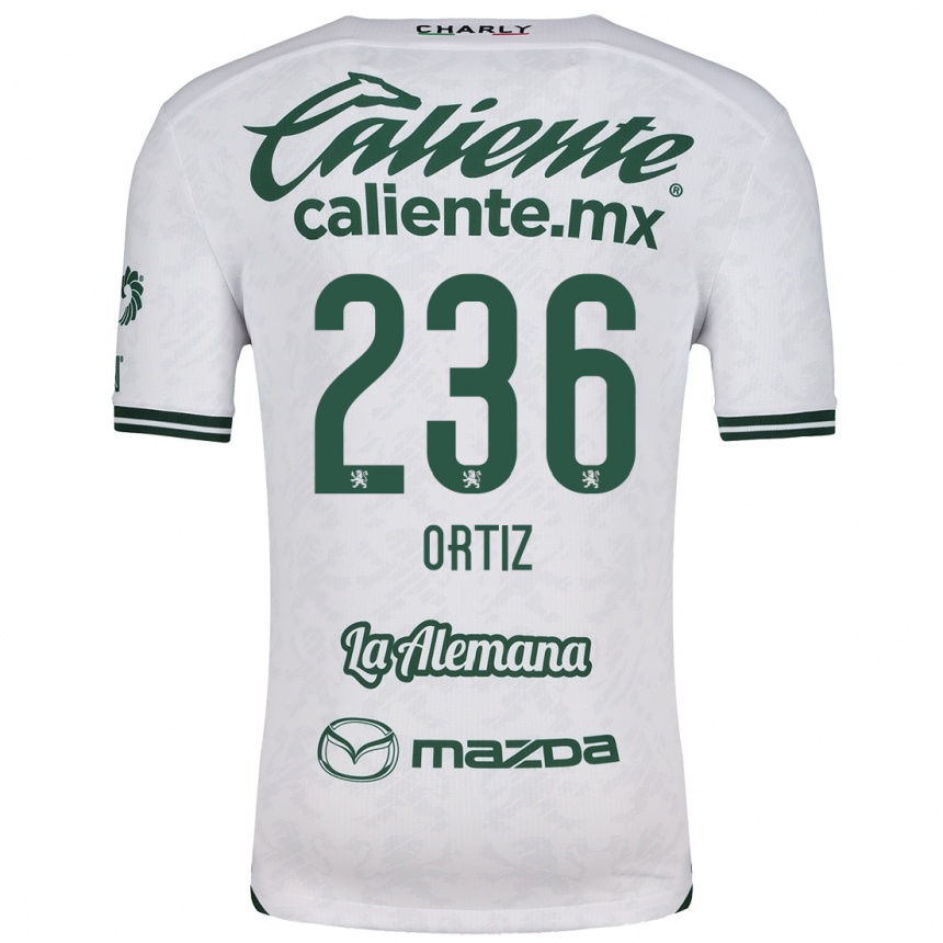 Niño Fútbol Camiseta Youssef Ortiz #236 Blanco Verde 2ª Equipación 2024/25