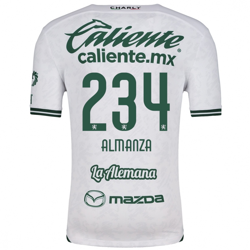 Niño Fútbol Camiseta Román Almanza #234 Blanco Verde 2ª Equipación 2024/25