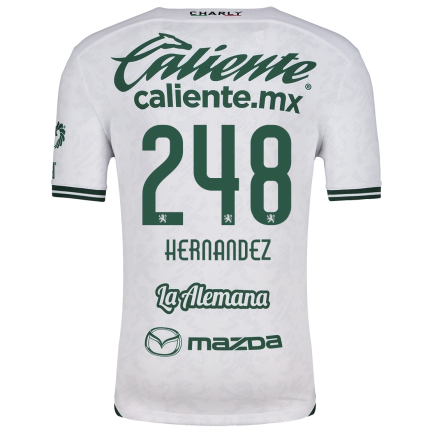 Niño Fútbol Camiseta Fernando Hernández #248 Blanco Verde 2ª Equipación 2024/25