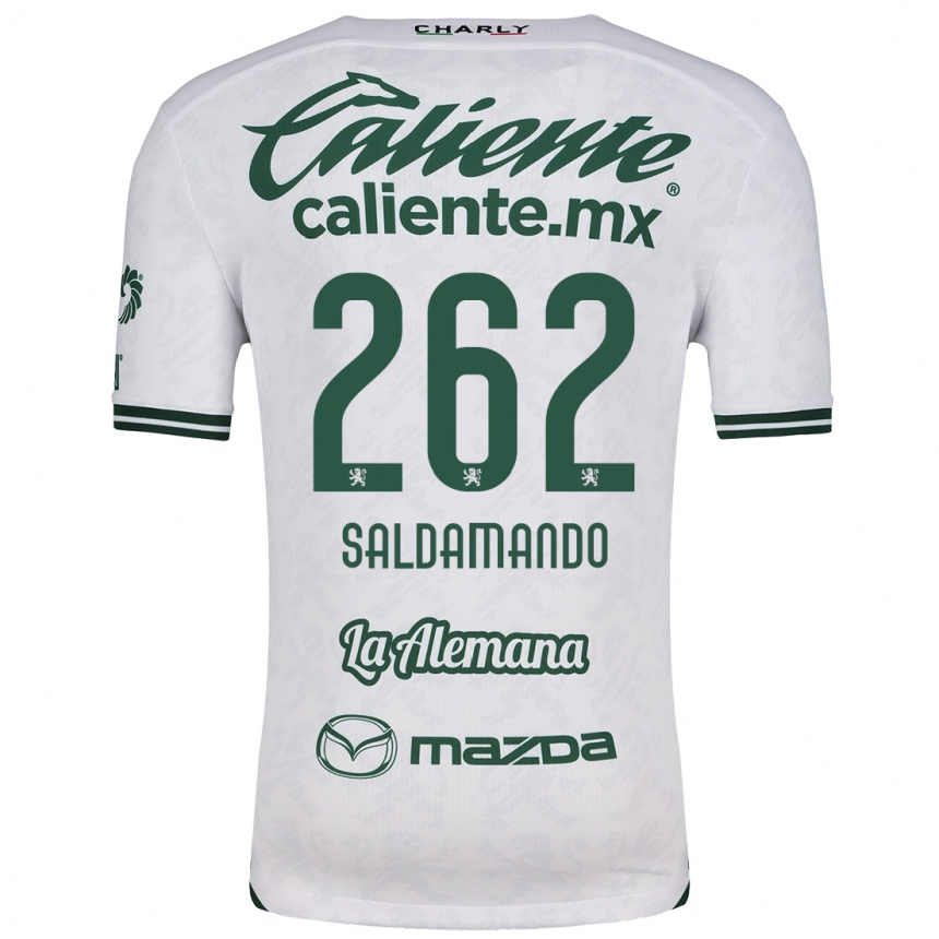 Niño Fútbol Camiseta José Saldamando #262 Blanco Verde 2ª Equipación 2024/25