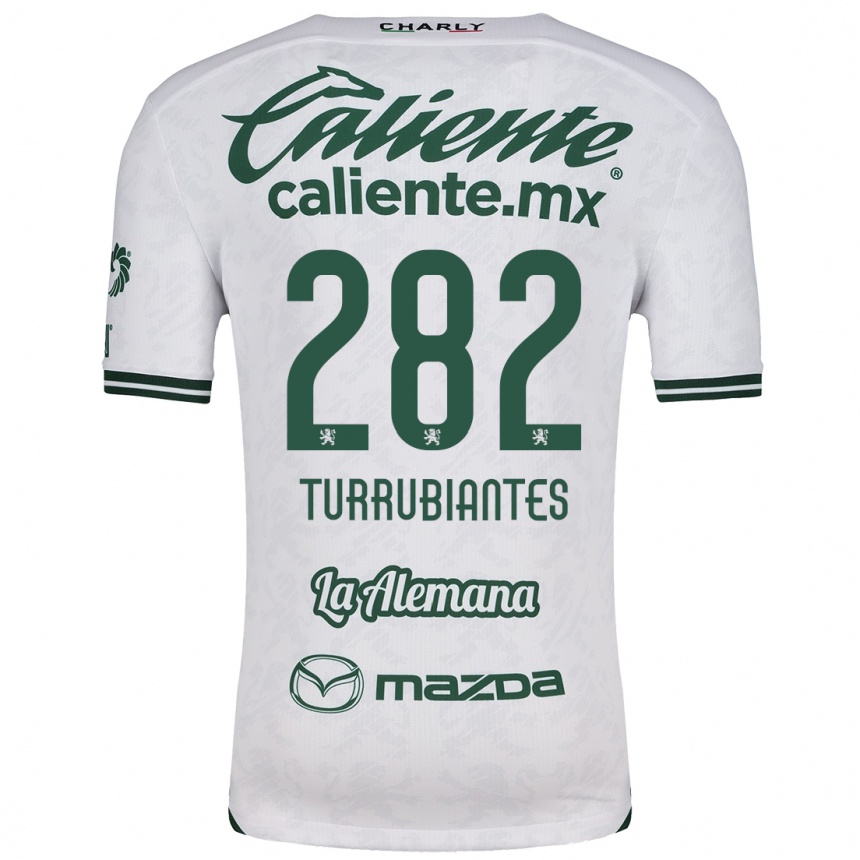 Niño Fútbol Camiseta Abdon Turrubiantes #282 Blanco Verde 2ª Equipación 2024/25