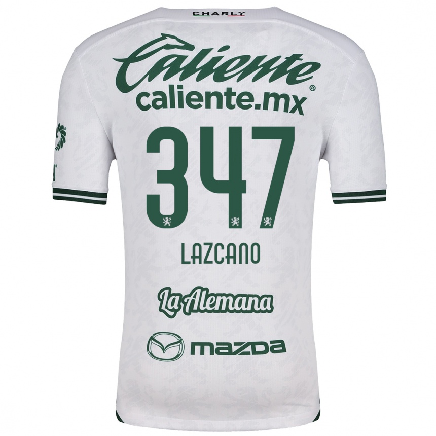 Niño Fútbol Camiseta Evan Lazcano #347 Blanco Verde 2ª Equipación 2024/25