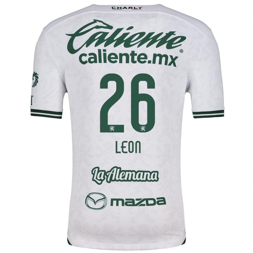 Niño Fútbol Camiseta Armando León #26 Blanco Verde 2ª Equipación 2024/25