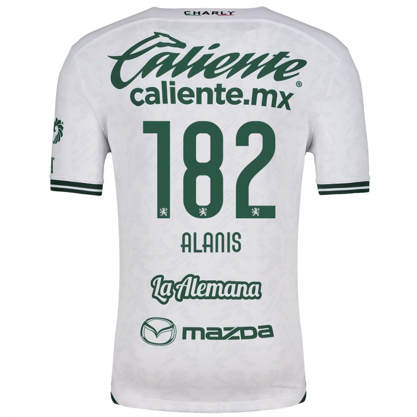 Niño Fútbol Camiseta Alejandro Alanís #182 Blanco Verde 2ª Equipación 2024/25