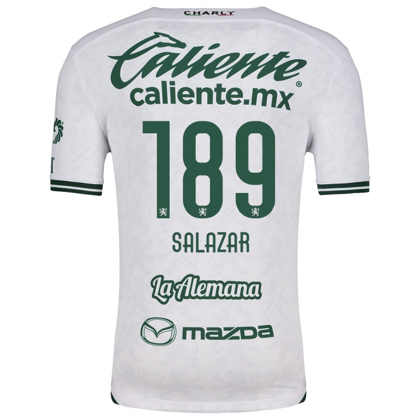 Niño Fútbol Camiseta José Salazar #189 Blanco Verde 2ª Equipación 2024/25