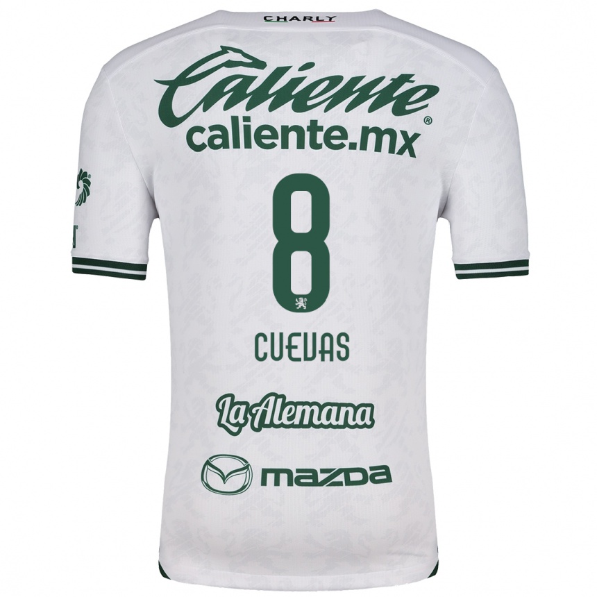 Niño Fútbol Camiseta Lucero Cuevas #8 Blanco Verde 2ª Equipación 2024/25